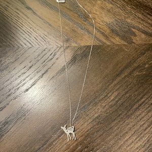 Pretty fawn sterling silver necklace 18” sterling chain